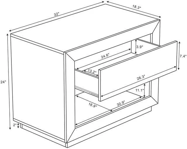 Alt view image 2 of 7 - Nightstand In Charcoal Gray