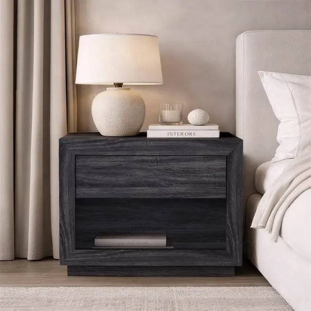 Alt view image 7 of 7 - Nightstand In Charcoal Gray