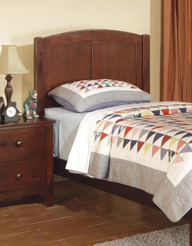 Alt view image 4 of 6 - Dark Oak Finish Nightstand 2-Drawers Pine Veneer Mdf Wooden 1Pc Modern Nightstand