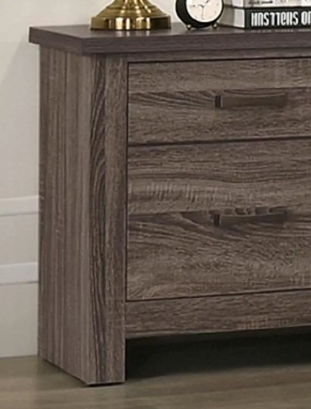 Alt view image 5 of 7 - Natural Finish Striking Wooden Nightstand Bedside Table 2X Drawers Storage Bedroom Furniture