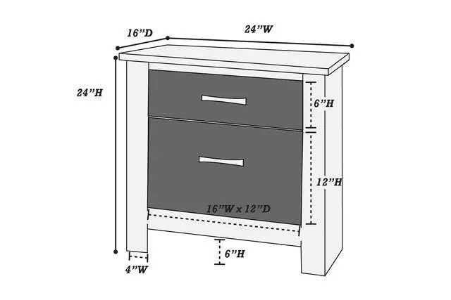 Alt view image 7 of 7 - Natural Finish Striking Wooden Nightstand Bedside Table 2X Drawers Storage Bedroom Furniture