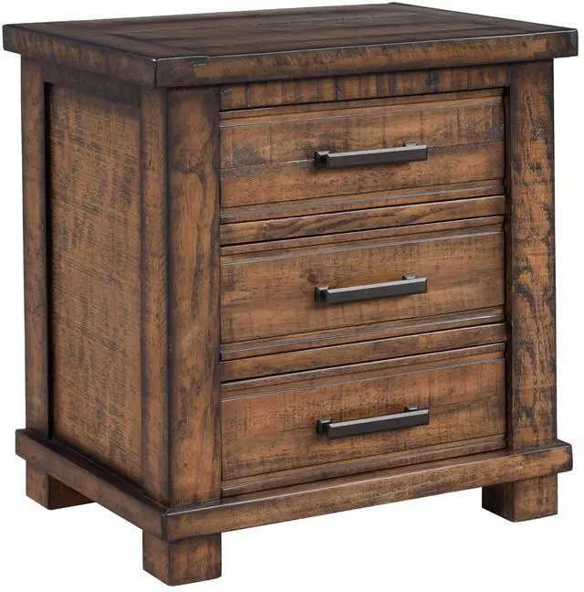 Main image of Rustic Three Drawer Reclaimed Solid Wood Farmhouse Nightstand (Old Sku:Wf531408Aad)
