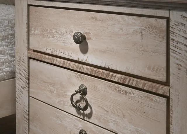 Alt view image 4 of 6 - Imerland Contemporary Patched Wood Top 3-Drawer Nightstand, Antique Brown