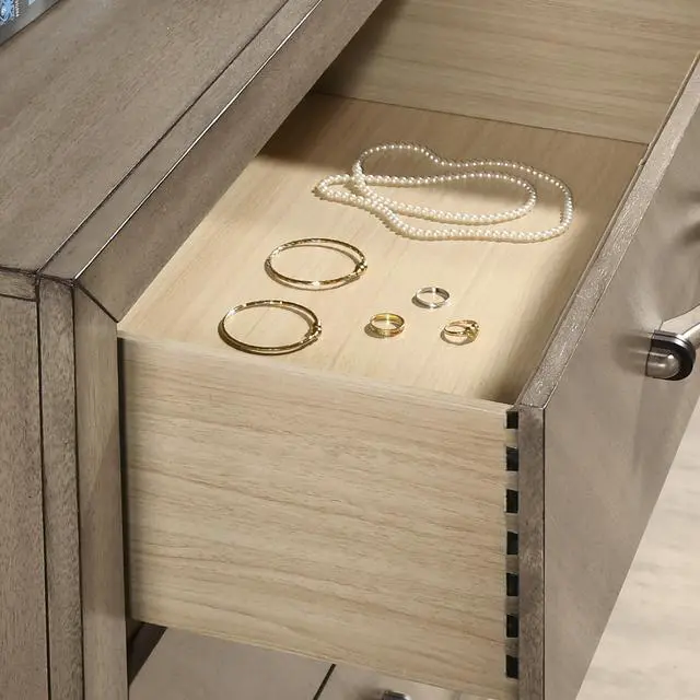Alt view image 3 of 6 - Arena Contemporary 2-Drawer Nightstand, Antique Gray