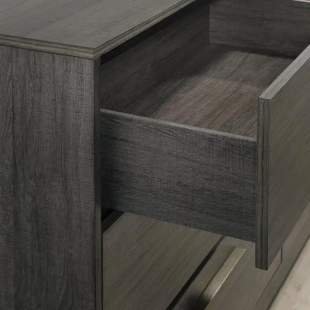 Alt view image 4 of 6 - Ioana Wood 2-Drawers Nightstand (Nightstand Only), Antique Grey Finish