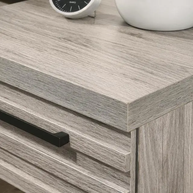 Alt view image 5 of 6 - Alvear Contemporary Wood Nightstand With Metal Base, One Size, Nightstand Only, Weathered Gray