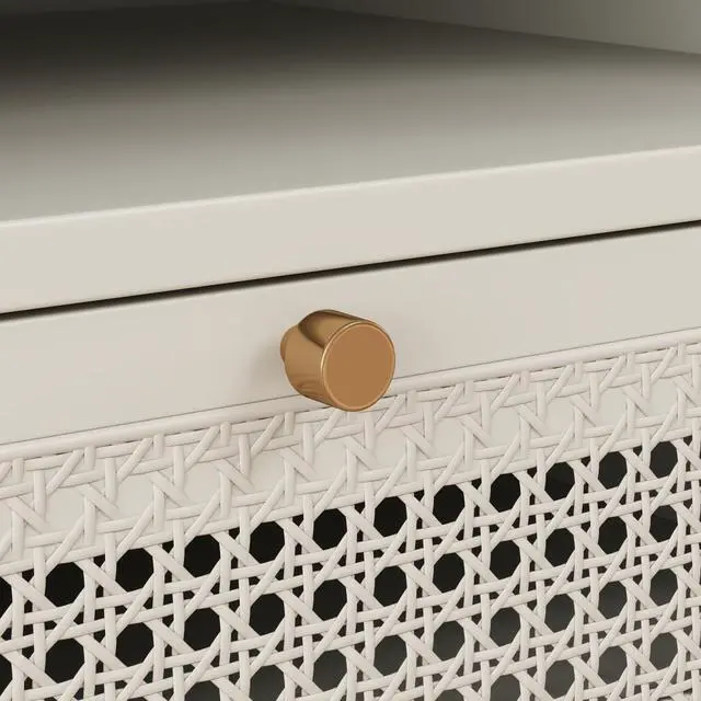 Alt view image 4 of 7 - Feeney Dual-Tier Storage Nightstand, Side Table, Cream White