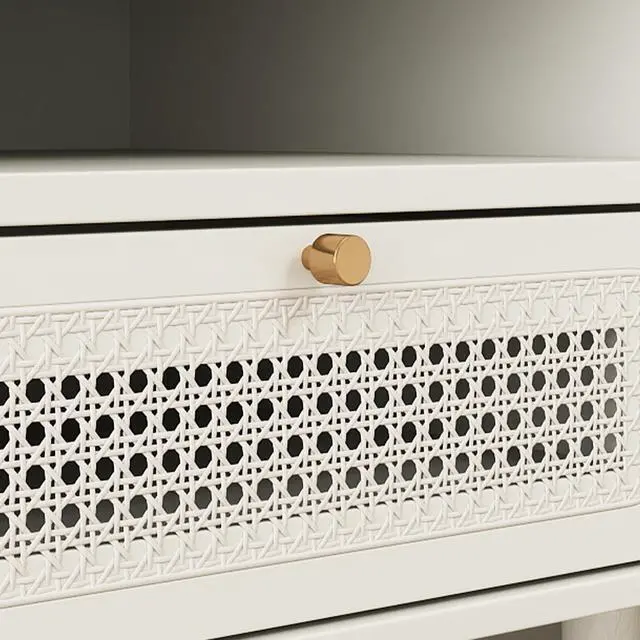 Alt view image 5 of 7 - Feeney Dual-Tier Storage Nightstand, Side Table, Cream White
