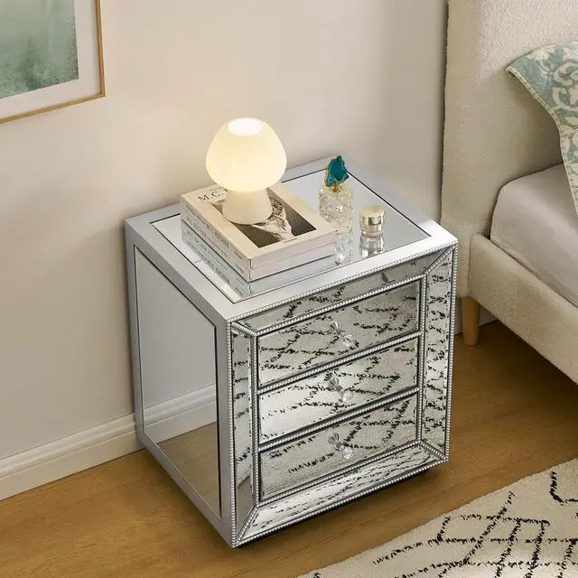 Main image of Three Drawer Cabinet With Bead Mirror Finish