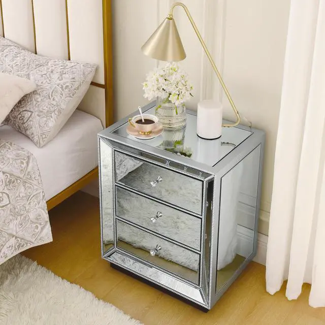 Alt view image 3 of 7 - Three Drawer Cabinet With Bead Mirror Finish