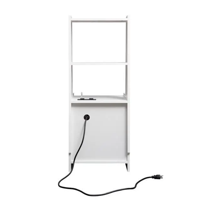 Alt view image 5 of 7 - Nightstands Set Of 2, With Charging Station, Smart Nightstand With Night Light, Modern Night Stand With Bookshelf, Bedside Tables With Storage Cabinet For Bedroom,White
