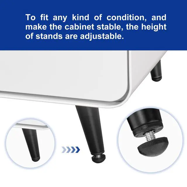 Alt view image 5 of 6 - Modern Night Stand Storage Cabinet For Living Room Bedroom, Steel Cabinet With 2 Drawers,Bedside Furniture, Circular Handle