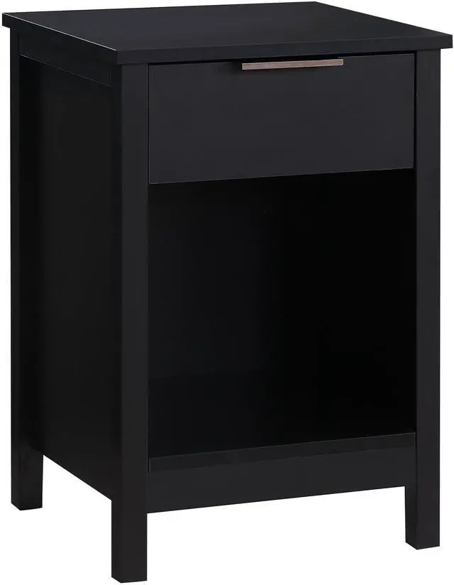 Main image of Nightstand With Drawer,3-Tier End Side Table With Storage Drawer And Shelf,Modern Bedside Night Stand For Bedroom, Living Room-Retro Black
