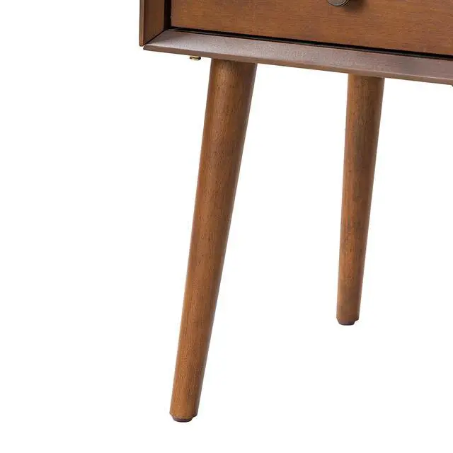 Alt view image 5 of 7 - Nightstand With 2-Drawers, Small Side End Table With Storage, Walnut