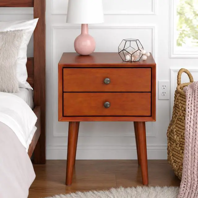 Alt view image 2 of 7 - Nightstand With 2-Drawers, Small Side End Table With Storage, Seadrifte