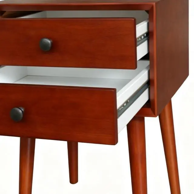 Alt view image 4 of 7 - Nightstand With 2-Drawers, Small Side End Table With Storage, Seadrifte