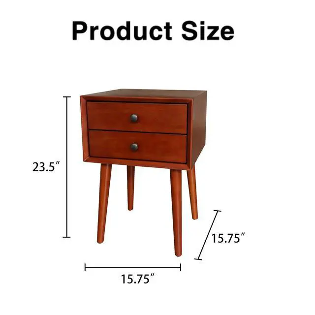Alt view image 7 of 7 - Nightstand With 2-Drawers, Small Side End Table With Storage, Seadrifte