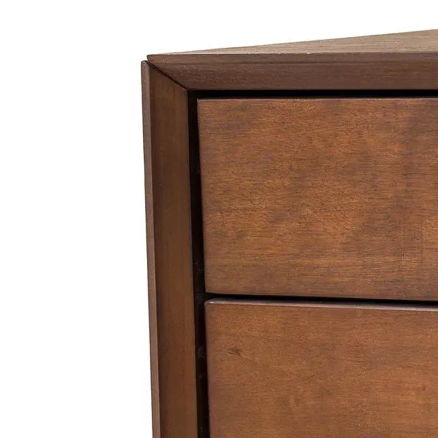 Alt view image 7 of 7 - Nightstand With 2-Drawers, Small Side End Table With Storage, Walnut