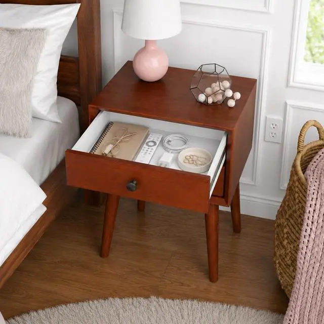 Alt view image 3 of 7 - Nightstand With 2-Drawers, Small Side End Table With Storage, Seadrifte