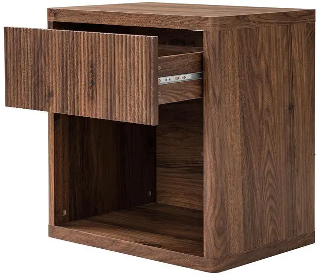 Alt view image 4 of 7 - Night Stand Nightstand With Drawer Storage Fluted Bed Side Table End Table Large Modern Wide Bedside Stand Mid Century Night Stands For Bedroom Living Room Sofa Couch Home Office