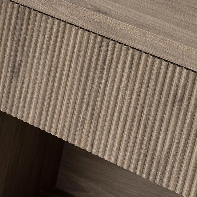 Alt view image 7 of 7 - Night Stand Nightstand With Drawer Storage Fluted Bed Side Table End Table Large Modern Wide Bedside Stand Mid Century Night Stands For Bedroom Living Room Sofa Couch Home Office, Grey Alder