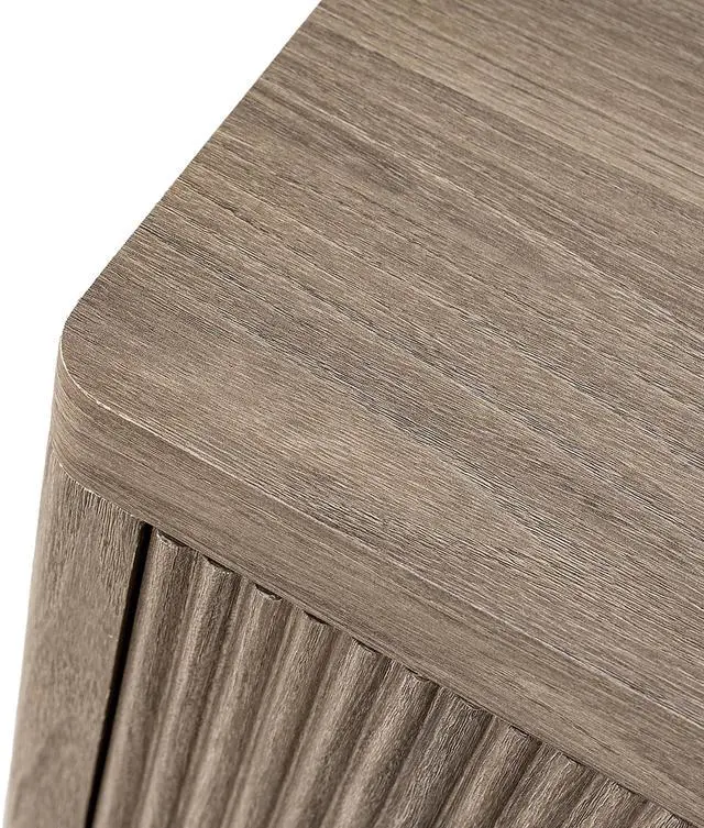 Alt view image 5 of 7 - Night Stand Nightstand With Drawer Storage Fluted Bed Side Table End Table Large Modern Wide Bedside Stand Mid Century Night Stands For Bedroom Living Room Sofa Couch Home Office, Grey Alder