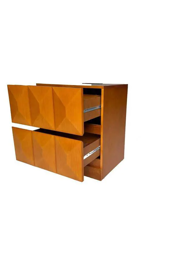Alt view image 7 of 7 - Tall Modern Nightstand With Charging Station, 21.65'' Wide Wood Bedside Table Storage Drawers, Large Mid Natural Wood Color End Table For Bedroom, Living Room