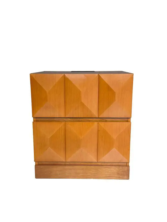 Alt view image 5 of 7 - Tall Modern Nightstand With Charging Station, 21.65'' Wide Wood Bedside Table Storage Drawers, Large Mid Natural Wood Color End Table For Bedroom, Living Room