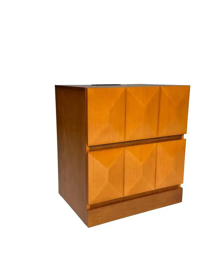Alt view image 6 of 7 - Tall Modern Nightstand With Charging Station, 21.65'' Wide Wood Bedside Table Storage Drawers, Large Mid Natural Wood Color End Table For Bedroom, Living Room