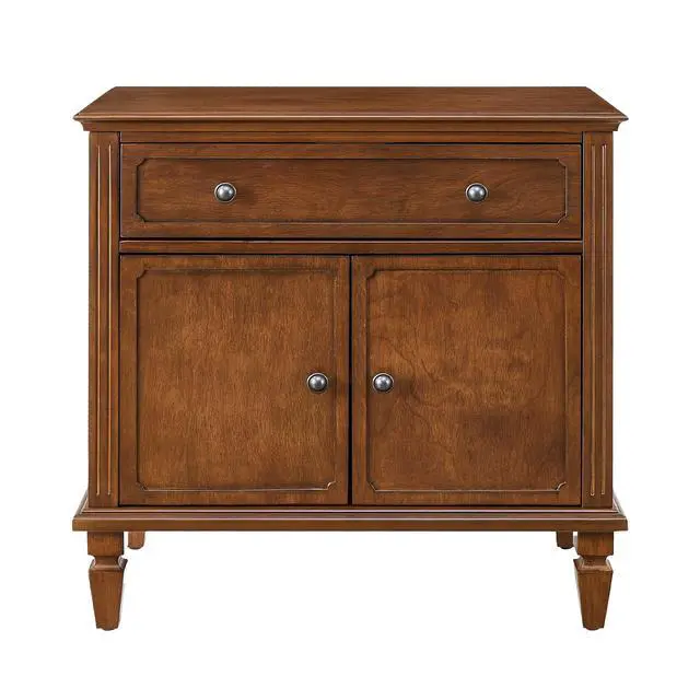 Alt view image 2 of 7 - Farmhouse Nightstand With Charging Station, Wood Bedside Table With Drawer & Double-Door Storage Cabinet, End Table With Usb & Type-C Ports For Bedroom, Living Room, Walnut Brown