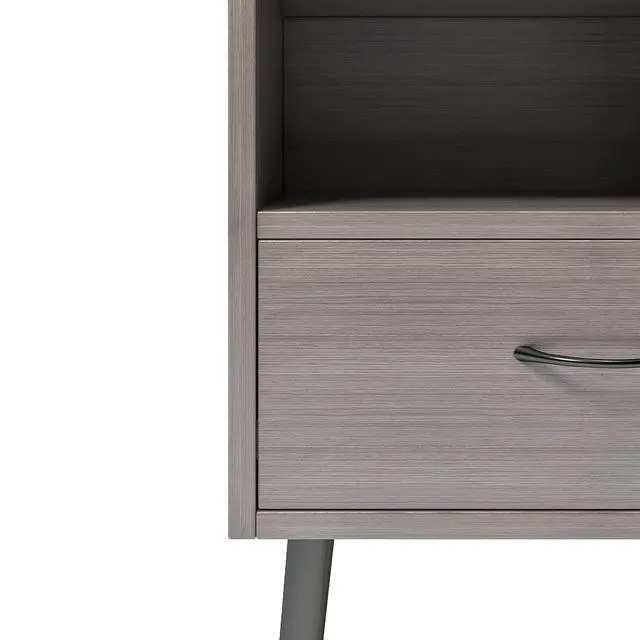 Alt view image 5 of 7 - Two Sets Of Nightstand,Modern Style Bedside Table, With Storage Drawers And Open Wooden Shelves, Suitable For Living Rooms, Bedrooms And Small Spaces. Decorative Bedside Tables In Two Sets, Easy To As