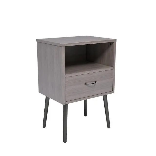 Alt view image 7 of 7 - Two Sets Of Nightstand,Modern Style Bedside Table, With Storage Drawers And Open Wooden Shelves, Suitable For Living Rooms, Bedrooms And Small Spaces. Decorative Bedside Tables In Two Sets, Easy To As