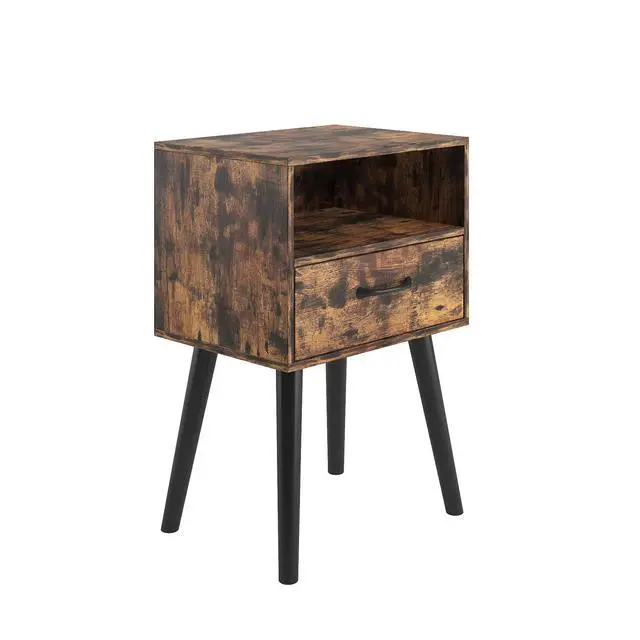 Alt view image 5 of 7 - Two Sets Of Nightstand,Modern Bedside Table With Storage Drawer And Open Wood Shelf, For Living Room, Bedroom And Small Spaces, Accent Night Stand, Easy Assembly