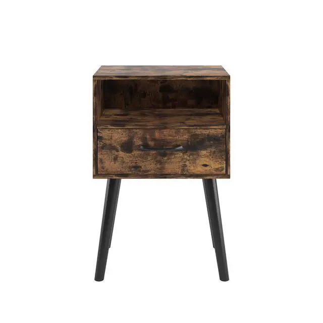 Alt view image 7 of 7 - Two Sets Of Nightstand,Modern Bedside Table With Storage Drawer And Open Wood Shelf, For Living Room, Bedroom And Small Spaces, Accent Night Stand, Easy Assembly