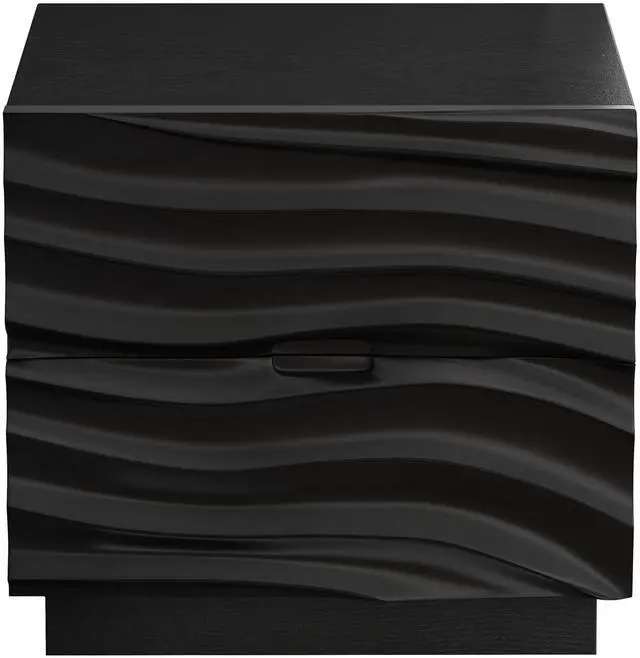 Main image of Solid Wood Nightstands, Bedside Table With 2 Drawers, No Handles, Sofa End Table For Living Room, Bedrooms,Black