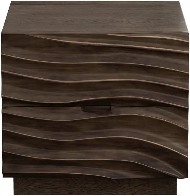 Main image of Solid Wood Nightstands Set Of 2, Bedside Table With 2 Drawers, No Handles, Sofa End Table For Living Room, Bedrooms,Brown