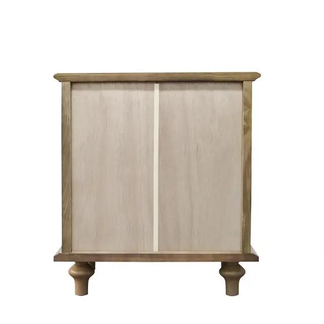 Alt view image 6 of 7 - Farmhouse Nightstands Set Of 2 With 4 Drawer,Wood Storage End Table With Hidden Pull-Out Shelf, Large Side Table With 4 Solid Wood Feet And Metal Handle,Easy Assembly,Light Brown