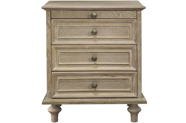 Main image of Farmhouse Nightstands With 4 Drawer,Wood Storage End Table With Hidden Pull-Out Shelf, Large Side Table With 4 Solid Wood Feet And Metal Handle,Easy Assembly,Natural