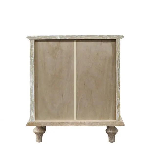 Alt view image 7 of 7 - Farmhouse Nightstands With 4 Drawer,Wood Storage End Table With Hidden Pull-Out Shelf, Large Side Table With 4 Solid Wood Feet And Metal Handle,Easy Assembly,Natural