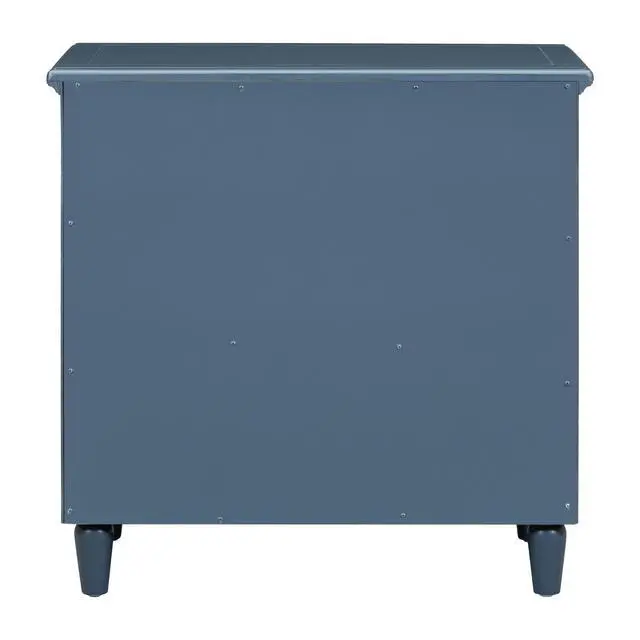 Alt view image 7 of 7 - U_Style 28''Pine Wood Nightstand With 3 Drawers And Smooth Gliding Rails ,Simple Bedside Cabinet With Metal Handle, Minimalist Sofa Side Table With Rubber Legs For Bedroom Sofa Couch Office