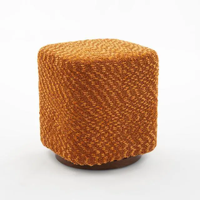 Main image of 360° Swivel Vanity Stool for Women, Upholstered Makeup Chair, Modern Accent Ottoman for Bedroom, Living Room