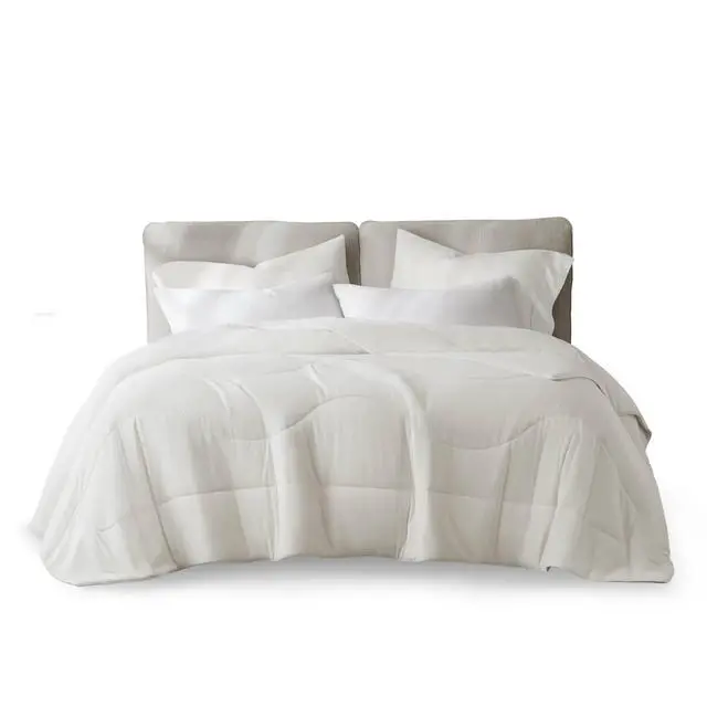 Alt view image 2 of 7 - 1-Piece Full/Queen Reversible Tencel Comforter Blanket,White