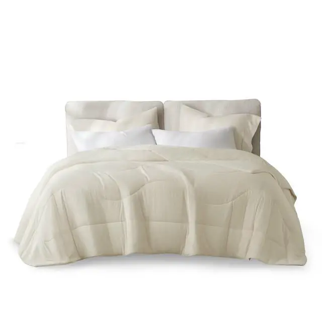 Alt view image 2 of 7 - 1-Piece Full/Queen Reversible Tencel Comforter Blanket,Ivory