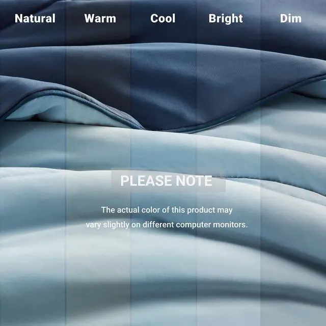 Alt view image 4 of 7 - 1-Piece King/Cal King Reversible Tencel Comforter Blanket,Blue
