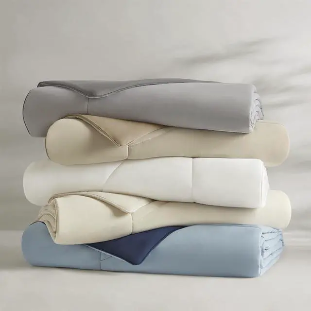 Alt view image 2 of 7 - 1-Piece King/Cal King Reversible Tencel Comforter Blanket,Blue