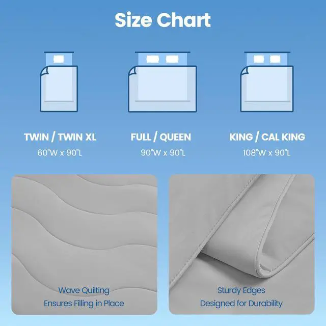 Alt view image 7 of 7 - 1-Piece 60x90" Cooling DA Comforter,Gray