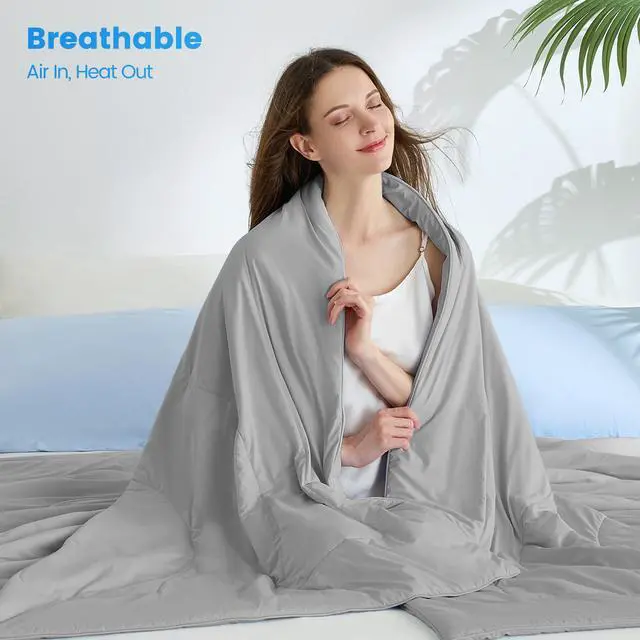 Alt view image 5 of 7 - 1-Piece 60x90" Cooling DA Comforter,Gray