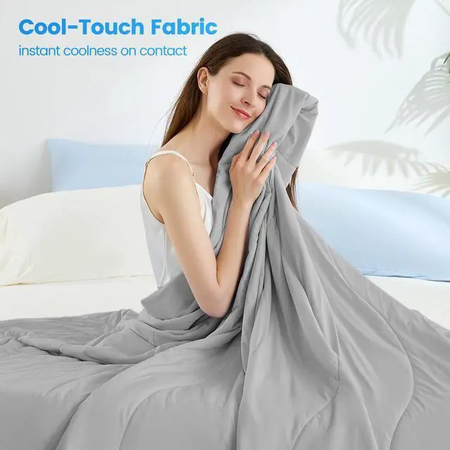 Alt view image 6 of 7 - 1-Piece 60x90" Cooling DA Comforter,Gray