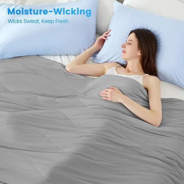 Alt view image 4 of 7 - 1-Piece 60x90" Cooling DA Comforter,Gray