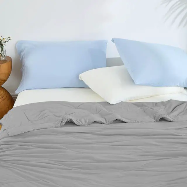 Alt view image 5 of 7 - 1-Piece 90x90" Cooling DA Comforter,Gray